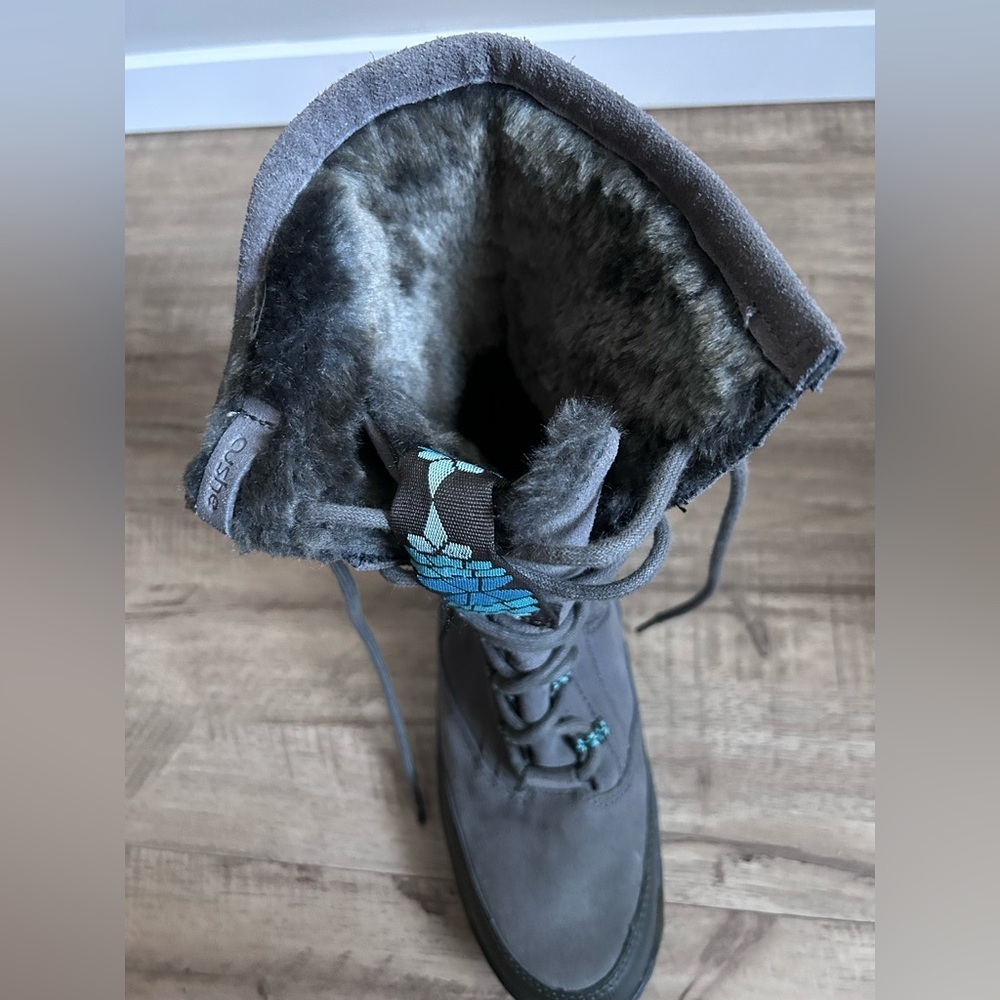 Cushe Allpine Cone suede grey turquoise Gray Women's Boots faux fur nordic - Picture 4 of 12